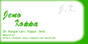 jeno koppa business card