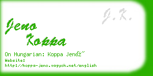 jeno koppa business card